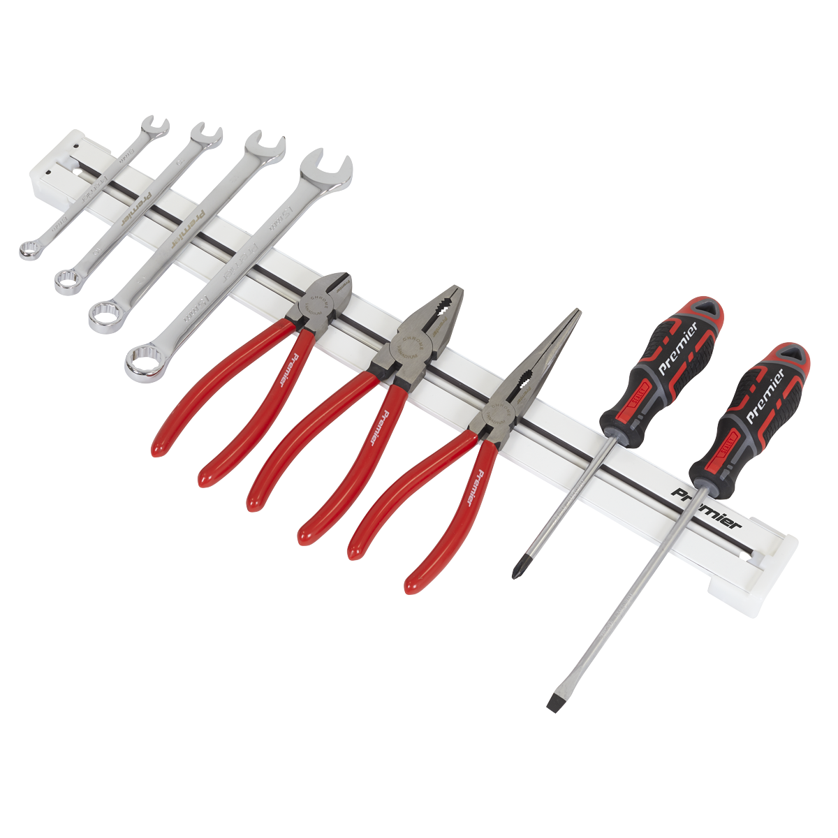 Sealey Premier Magnetic Tool Rail Holder 500mm x 40mm Fixing Screws AK211
