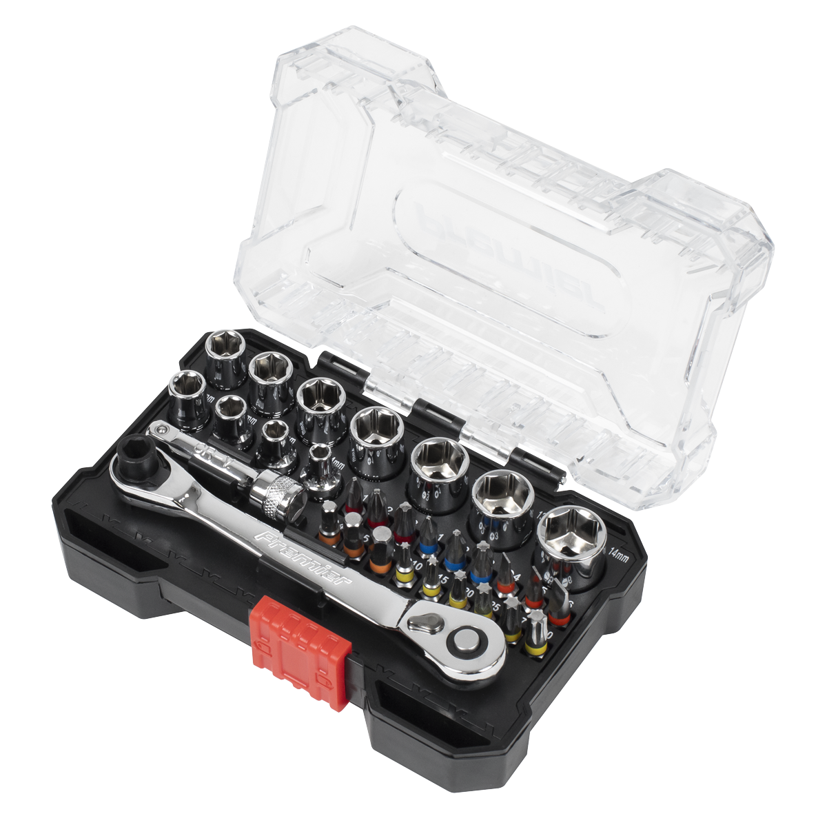 Premier Socket & Bit Set 1/4" Square Drive Colour-Coded 31 Pieces Tool AK2111