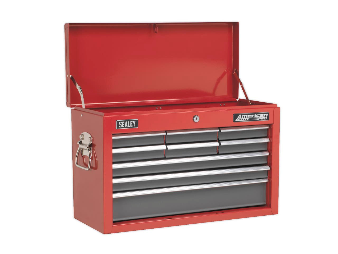Sealey Steel Top Chest Tool Box 9-Drawer Ball Bearing Runners Red/Grey AP22509BB