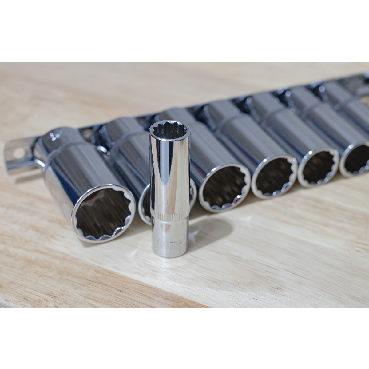 Sealey Socket Set 11pc 3/8" Square Drive 12 Point Deep WallDrive Imperial AK2673