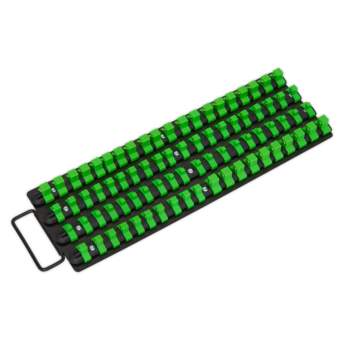 Sealey Socket Rail Tray Hi Vis Green 1/4" 3/8" 1/2" Square Drive AK27051HV
