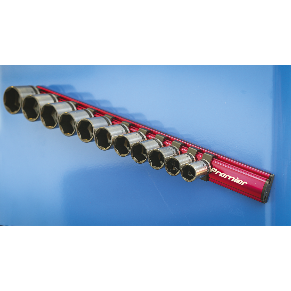 Sealey Socket Retaining Rail Magnetic 3/8" Square Drive 12 Clips AK27083