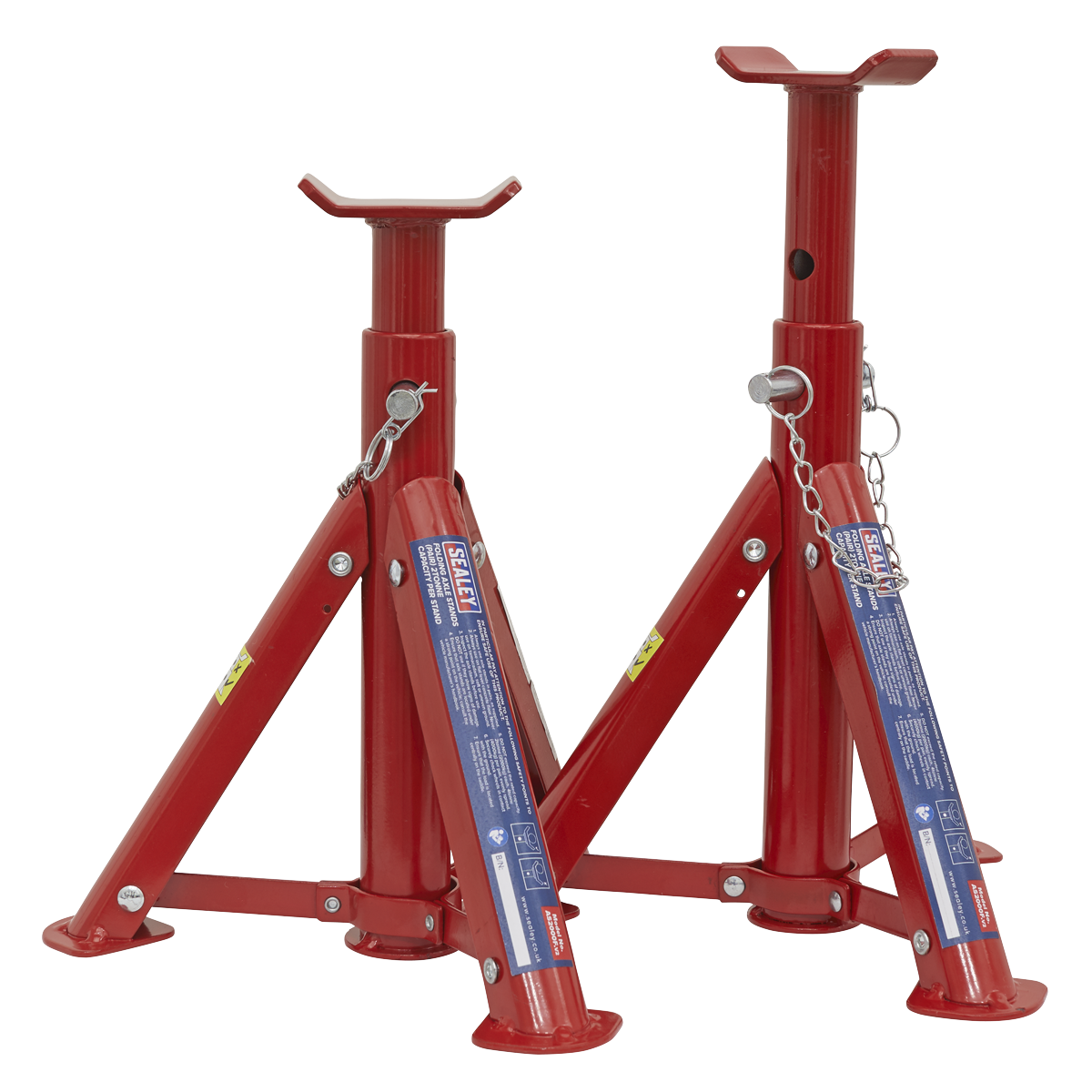 Sealey 2x Axle Stands 2 Tonne Capacity/Stand 4T/Pair TUV/GS Folding Type AS2000F