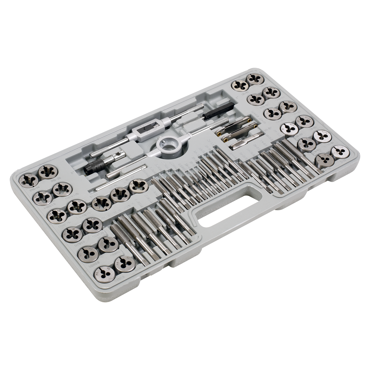 Sealey 60 Pieces Tap & Die Set With Machined Lead-Ins - Metric & Imperial AK3060