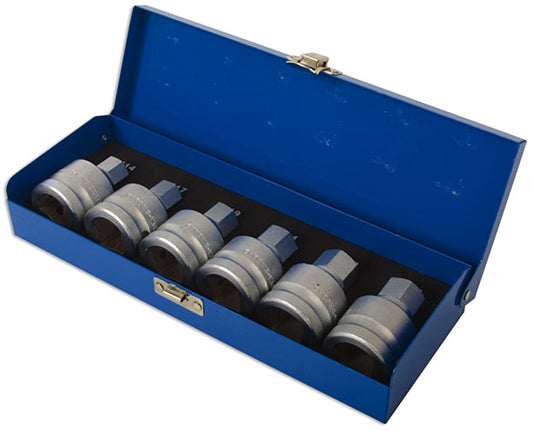 LASER 3814 6Pcs Screwdriver Hex Socket Bit Set 3/4" Drive Chrome Molybdenum Tool