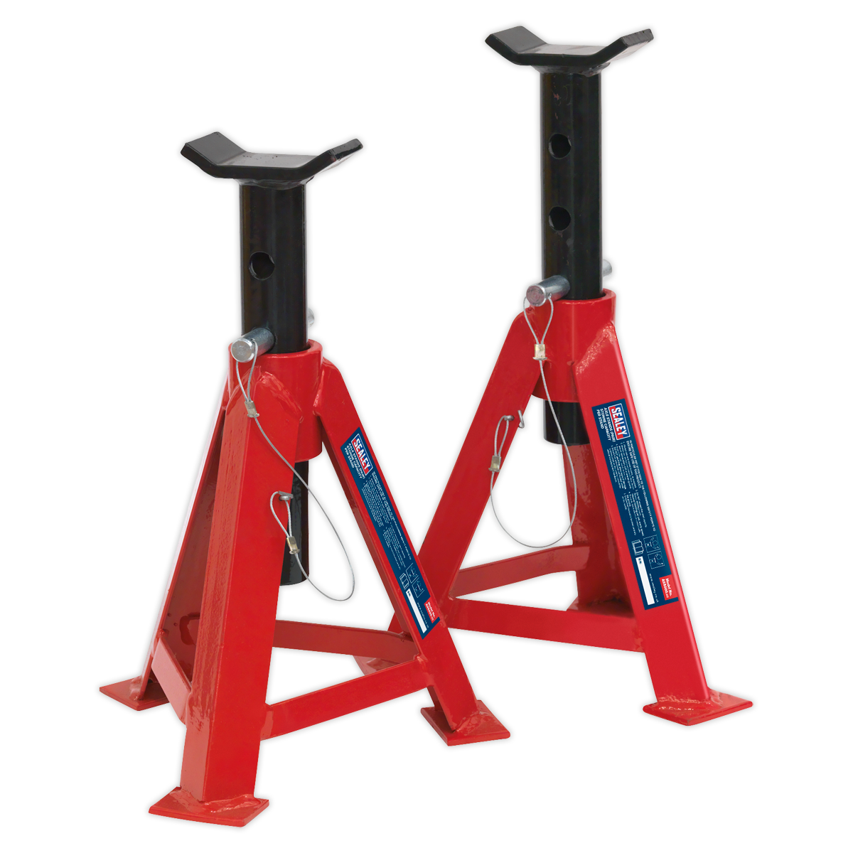 Sealey Load Axle Stands 5 Tonne Capacity per Stand 10 Tonne per Pair Red AS5000