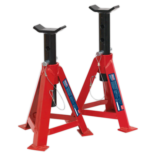 Sealey Load Axle Stands 5 Tonne Capacity per Stand 10 Tonne per Pair Red AS5000