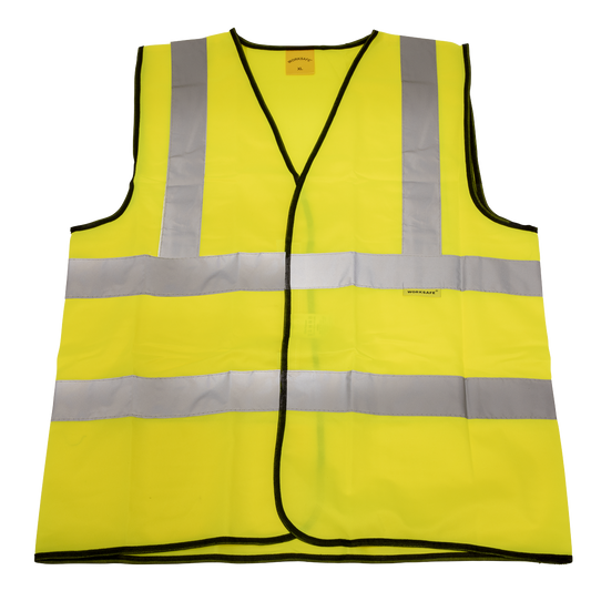 Sealey Hi-Vis Waistcoat Vest Site Road Use Garage Workshop Yellow X-Large 9804XL