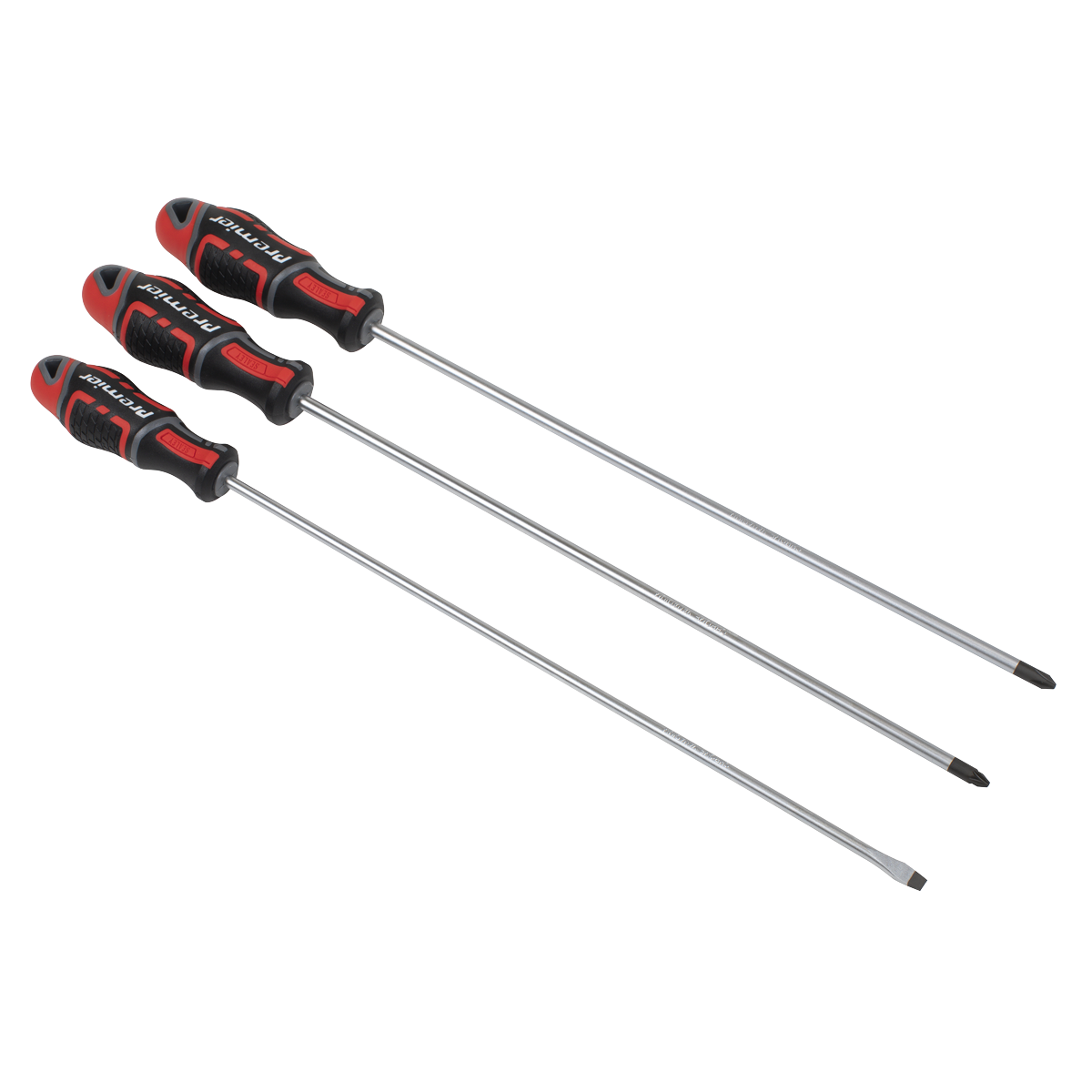 Premier GripMAX Screwdriver Set Extra-Long 3 Pieces 300mm Magnetised Tips AK4372