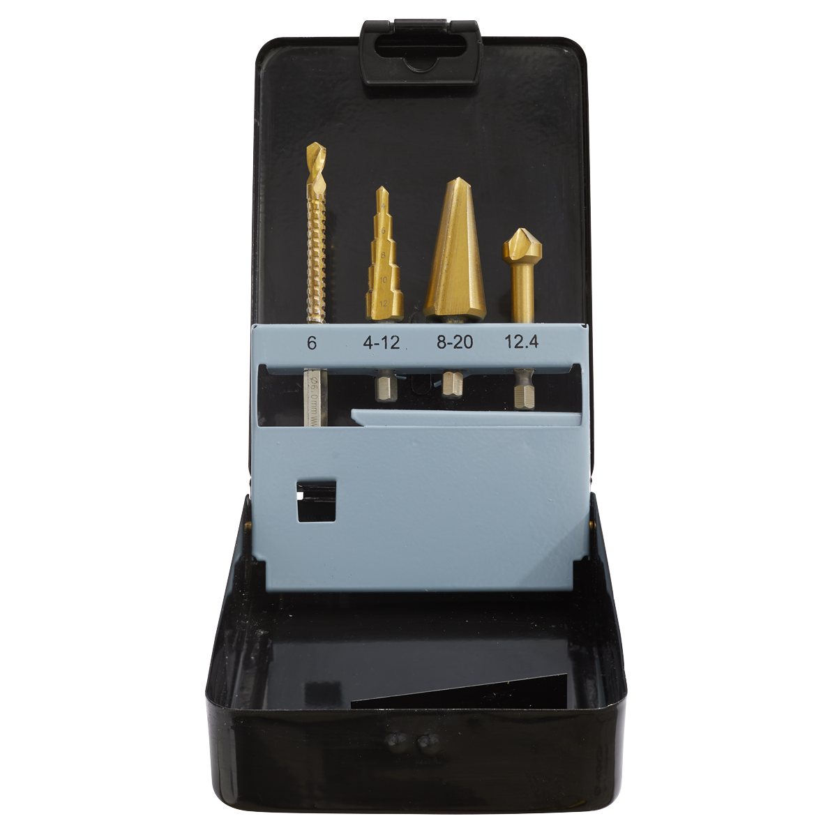 Sealey Multifunction Drill Bit Set 4 Pieces Supplied Metal Storage Case AK4704