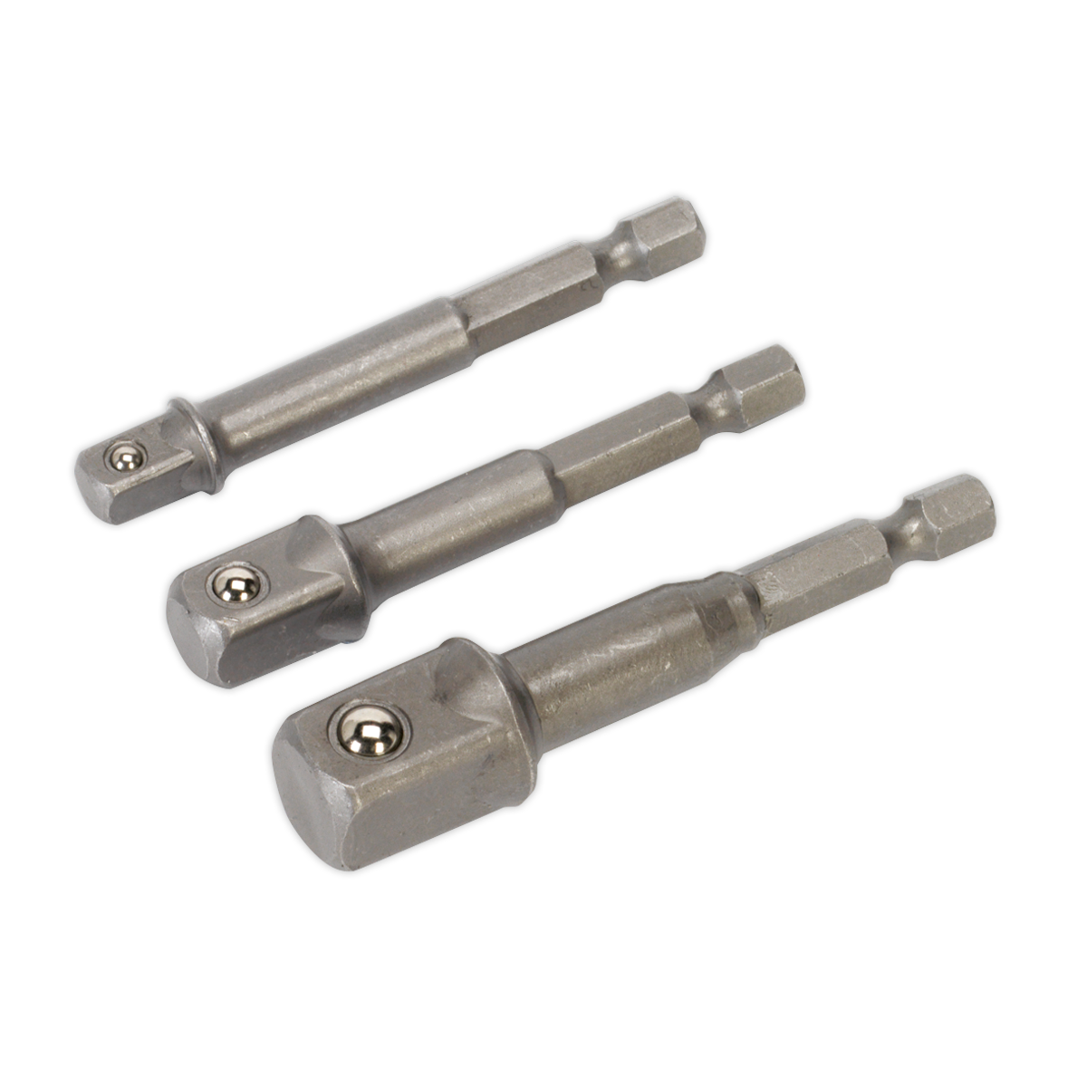 Sealey 3 Piece Socket Adaptor Power Tool Set With 1/4" Hexagon Shanks AK4929