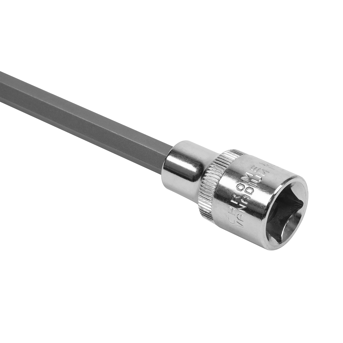 Sealey Spline Socket Bit Extra-Long M8 x 800mm 1/2" Square Drive Silver AK5535