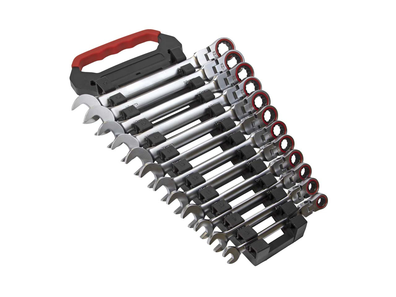 Sealey Flexi-Head Ratchet Combination Spanner Set 12 Pieces Metric AK63942
