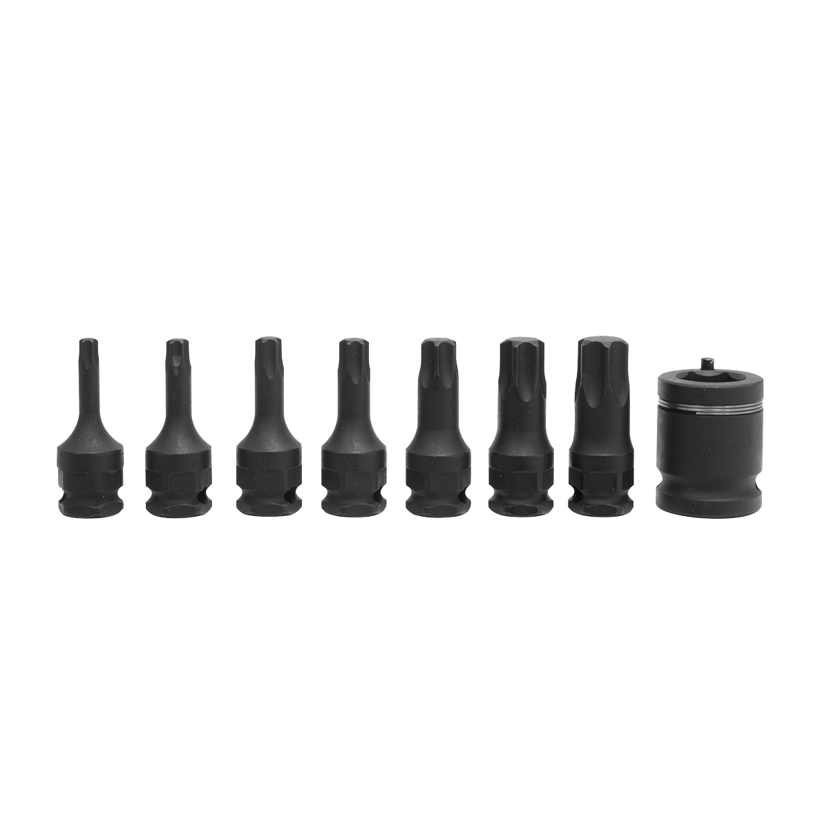 Sealey 3/8" Square Drive Impact TRX-Star Socket Bit Set 8 Pieces Black AK5621
