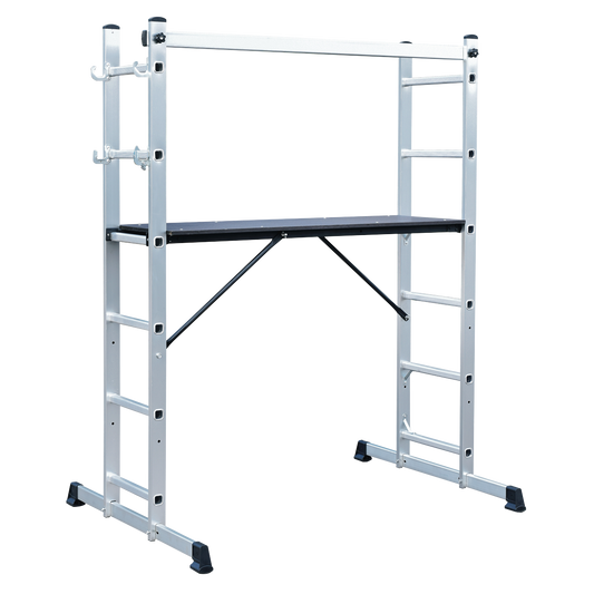 Sealey 4 Way Scaffold Ladder Aluminium 150kg Capacity 2.7m Height ASCL2