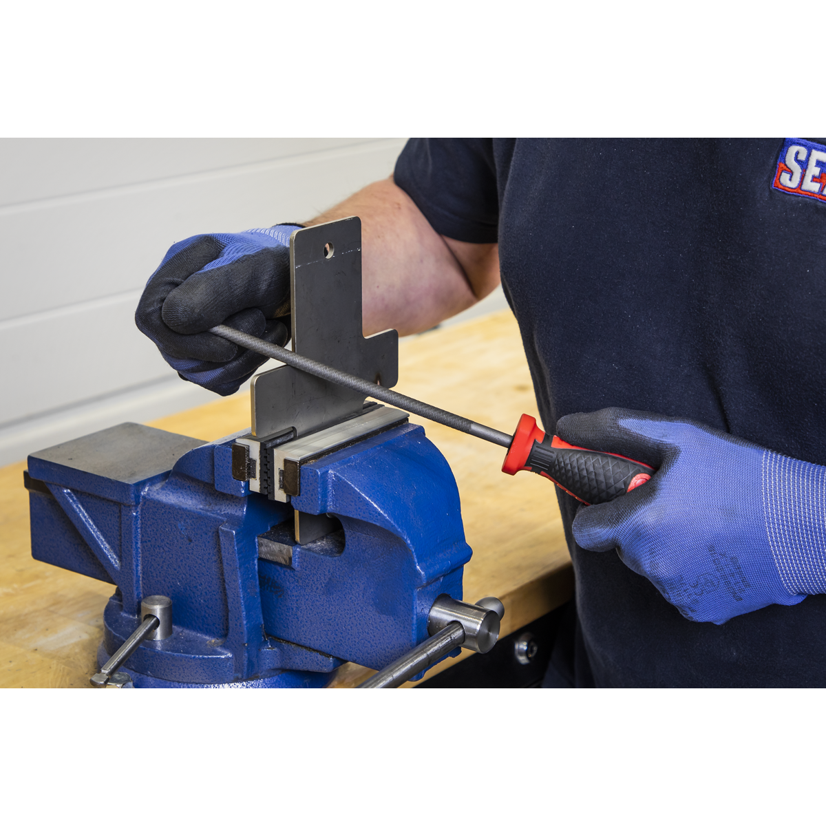 Sealey Engineers File Set With Comfort Grip Handles 3 Pieces 200mm Length AK572