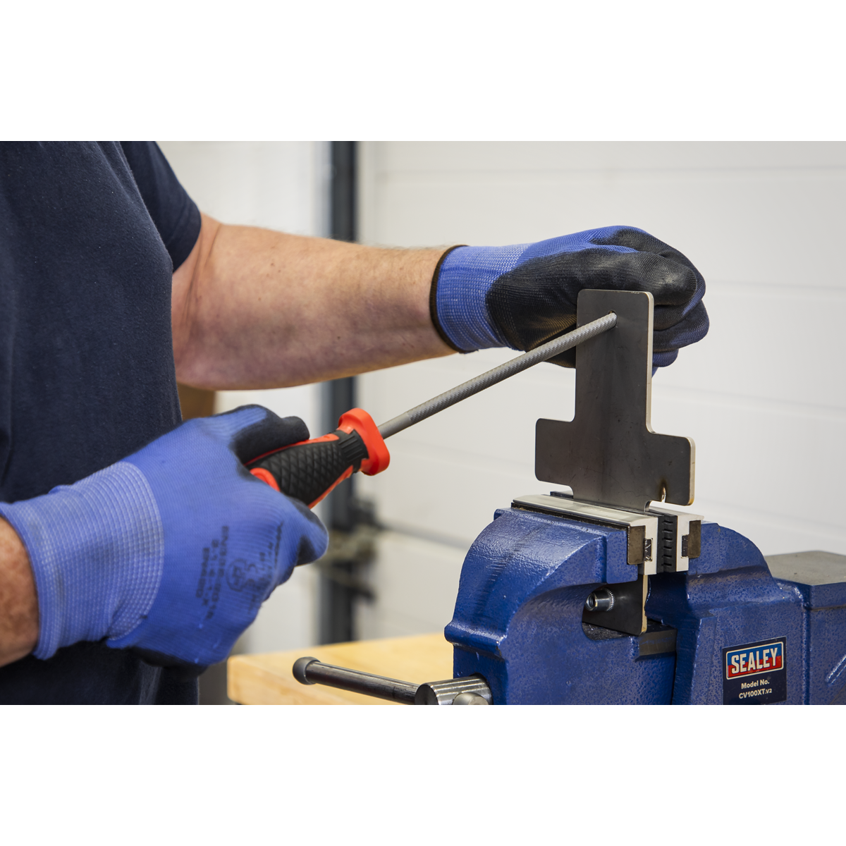 Sealey Round Engineers File 200mm Comfort Grip Handle With Hanging Hole AK5732
