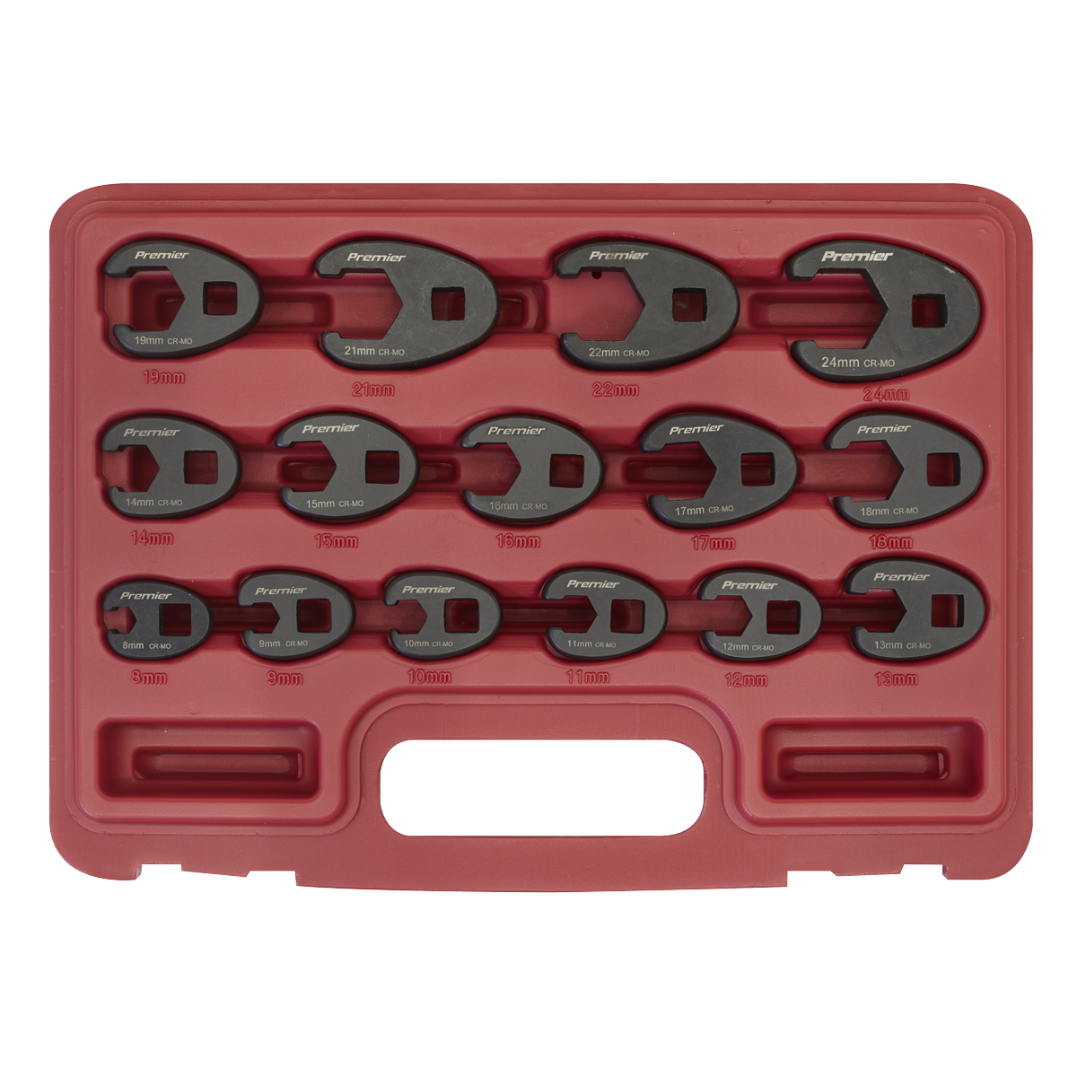 Sealey Crows Foot Spanner Set 15 Pieces 3/8" Square Drive - Metric AK5983