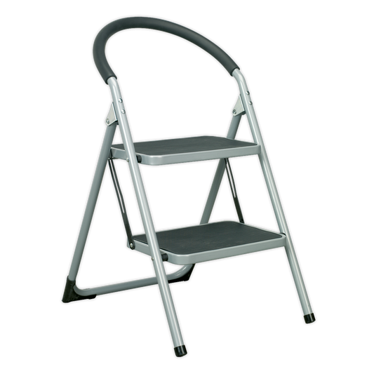 Sealey Step Stool Metal 2 Steps 150kg Capacity 460mm Height Anti Slip ASL2