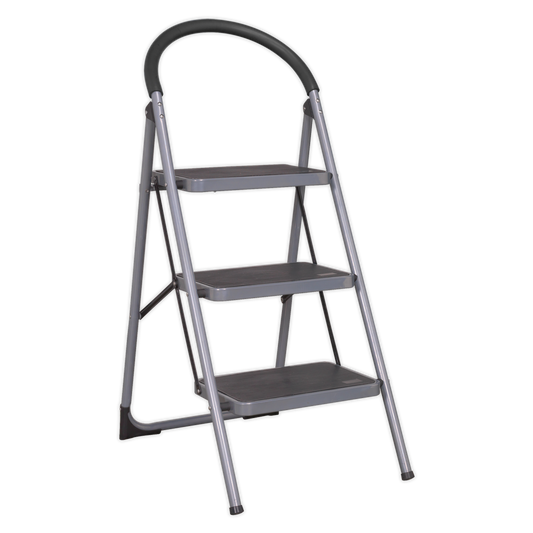 Sealey Step Stool Metal 3 Steps 150kg Capacity 710mm Height Anti Slip ASL23
