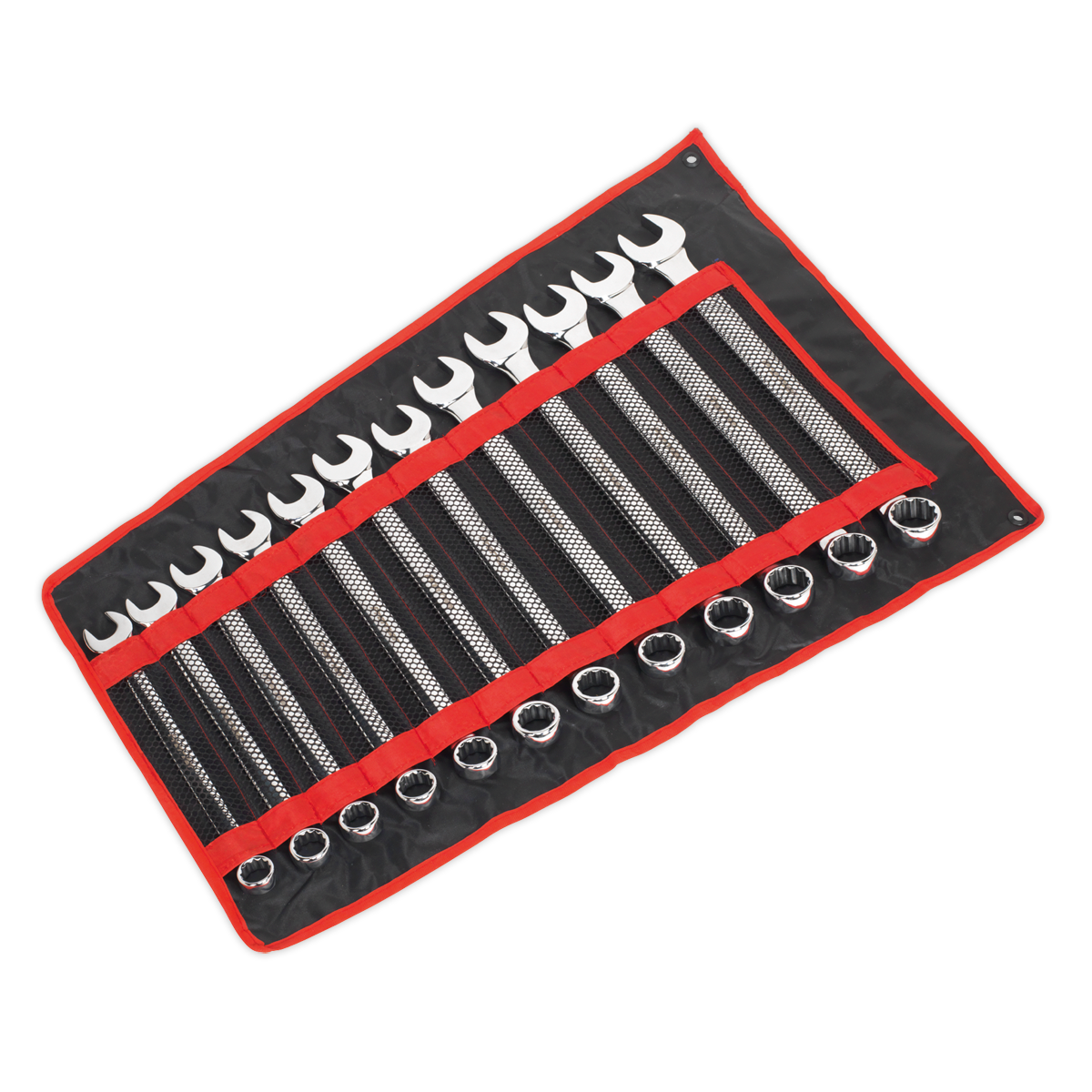 Sealey Combi Spanner Set Jumbo 12 Pieces Chrome Vanadium Steel Metric AK6082