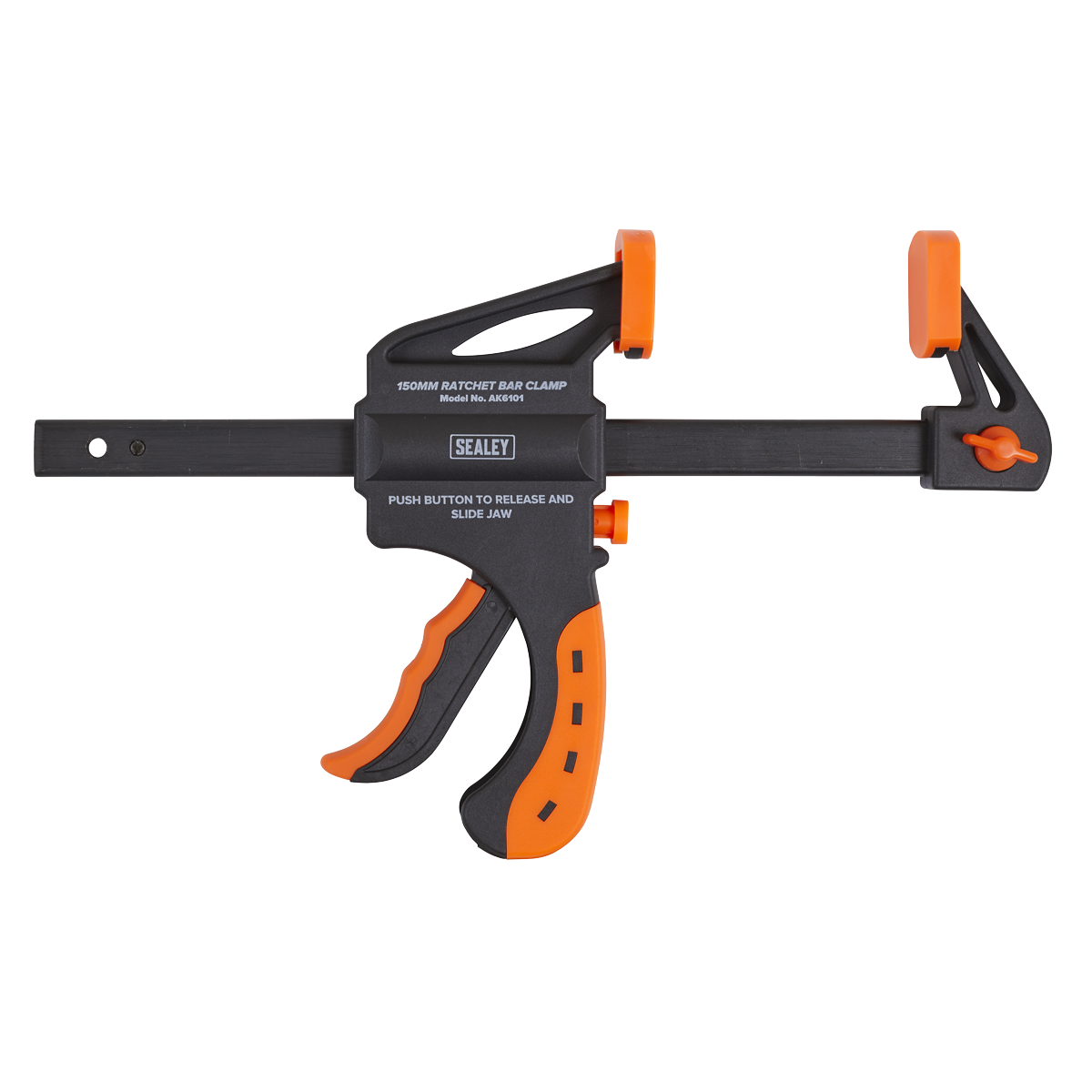Sealey 150mm Ratchet Bar Clamp With Comfort Grip Handle 63mm Throat AK6101