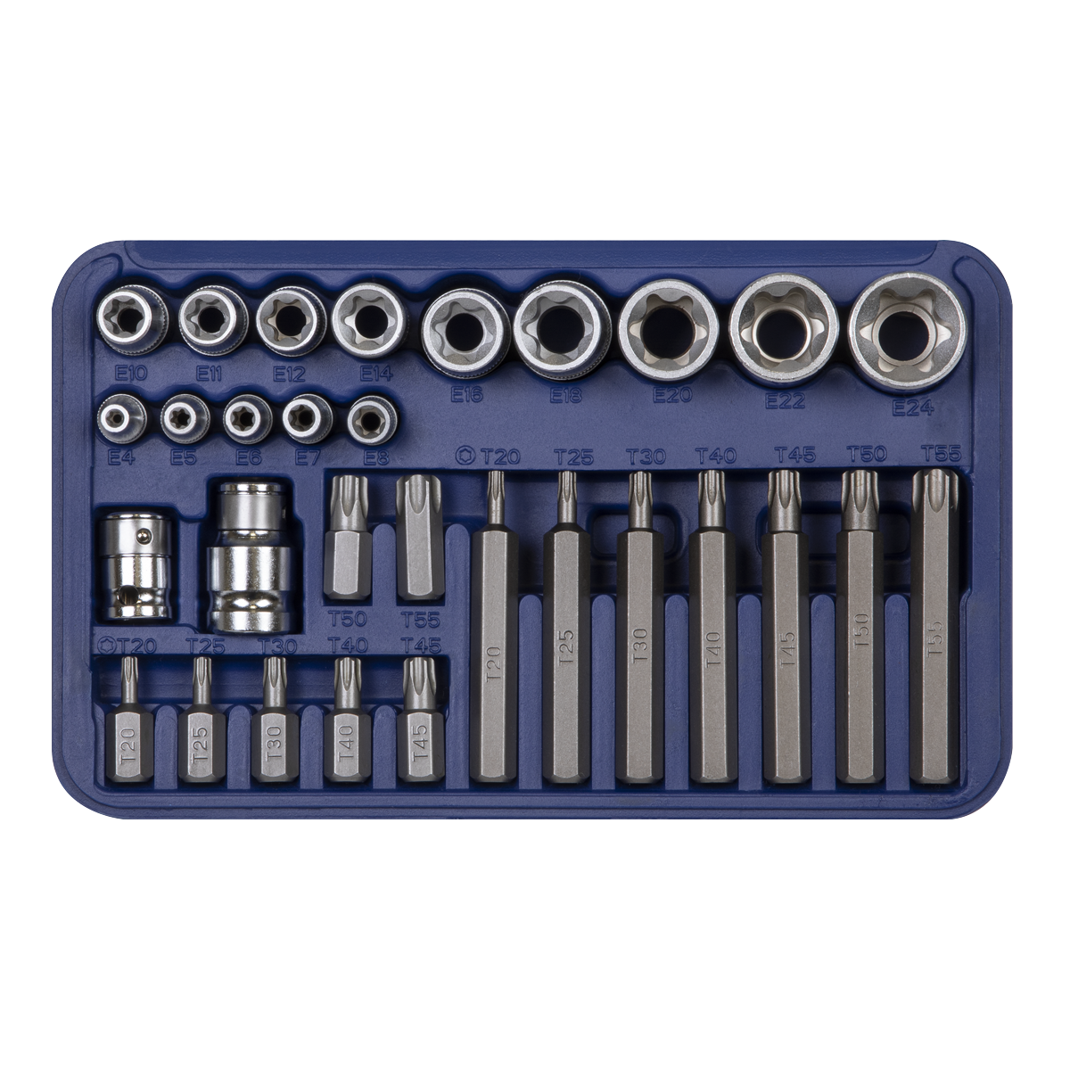Sealey 30pc 1/4", 3/8" & 1/2" Square Drive TRX-Star Socket & Bit Set AK619
