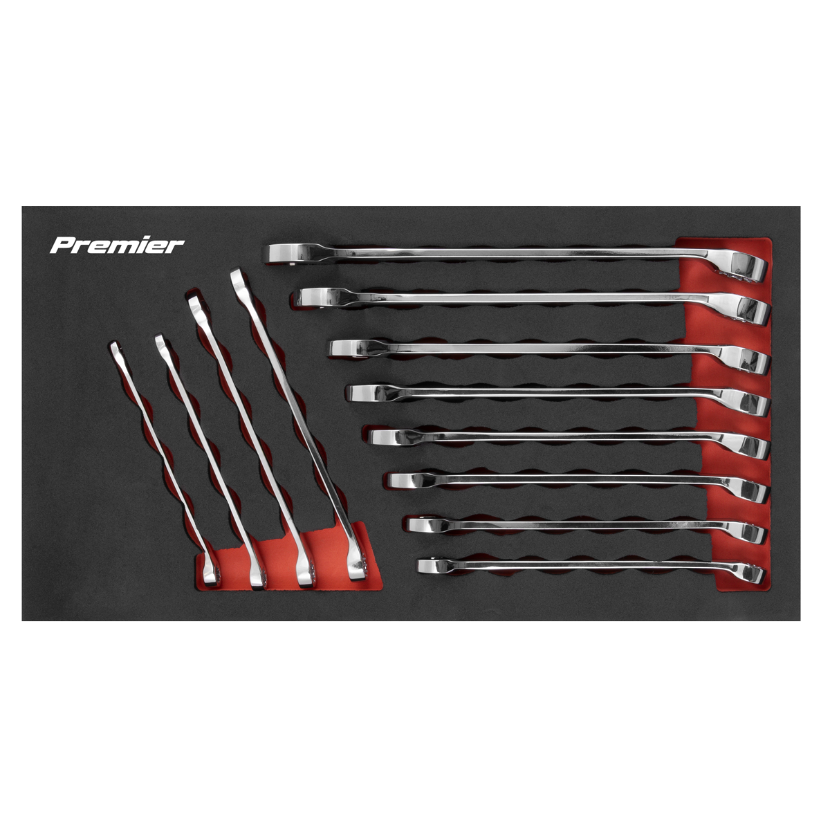 Sealey Combi Spanner Set 12pc Metric Drop-Forged Chrome Vanadium Steel AK63012