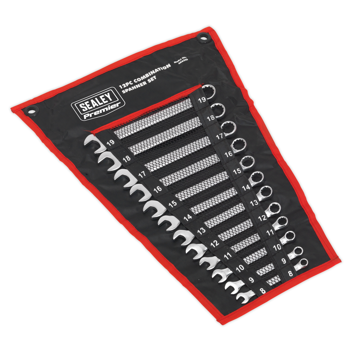 Sealey Combi Spanner Set 12pc Cold Stamped Chrome Vanadium Steel Metric AK6325
