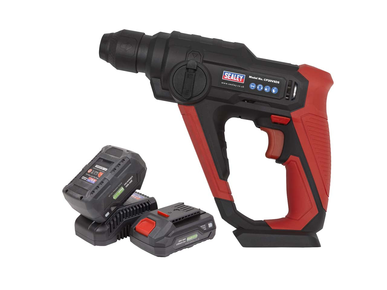 Sealey Cordless Rotary Hammer Drill Kit 20V SDS Plus 2 Batteries CP20VSDSKIT
