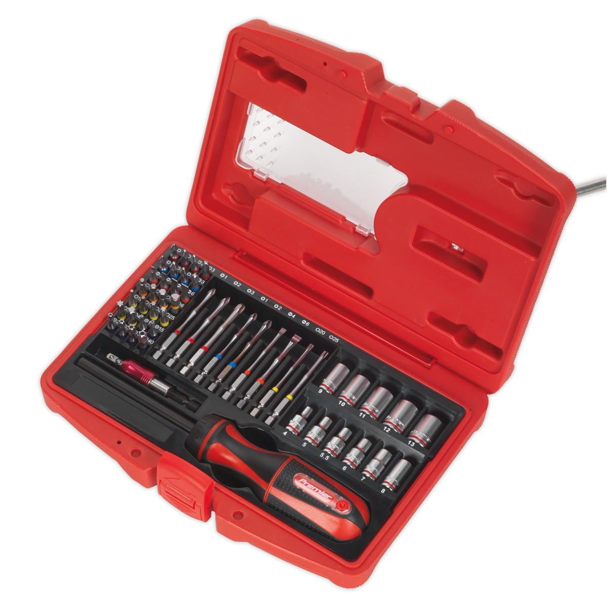 Sealey Fine Tooth Ratchet Screwdriver & Accessory Set 51 Pieces AK64903