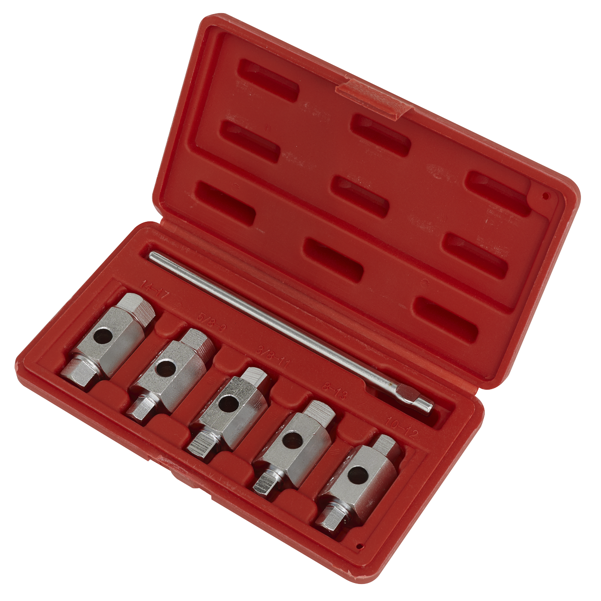 Sealey Oil Drain Plug Key Set With Satin Chrome Finish 6pc Double End AK659