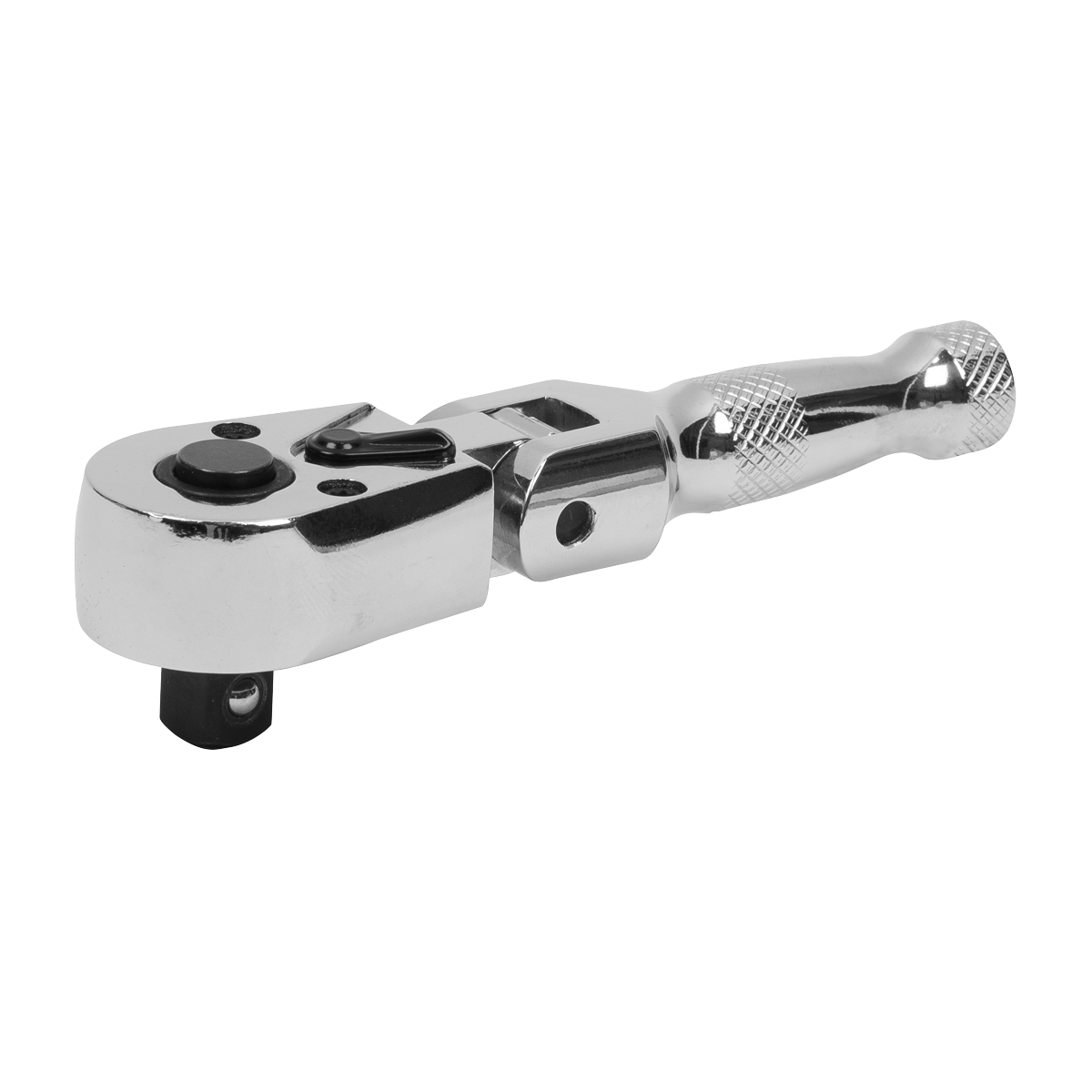 Sealey Ratchet Wrench Flexi-Head Stubby 3/8" Drive Polished Finish AK661SF