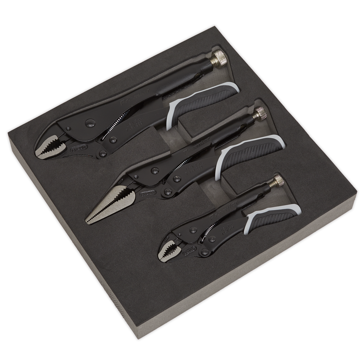 Sealey Locking Pliers Set With Quick Release 3 Pieces Black Series AK6863B