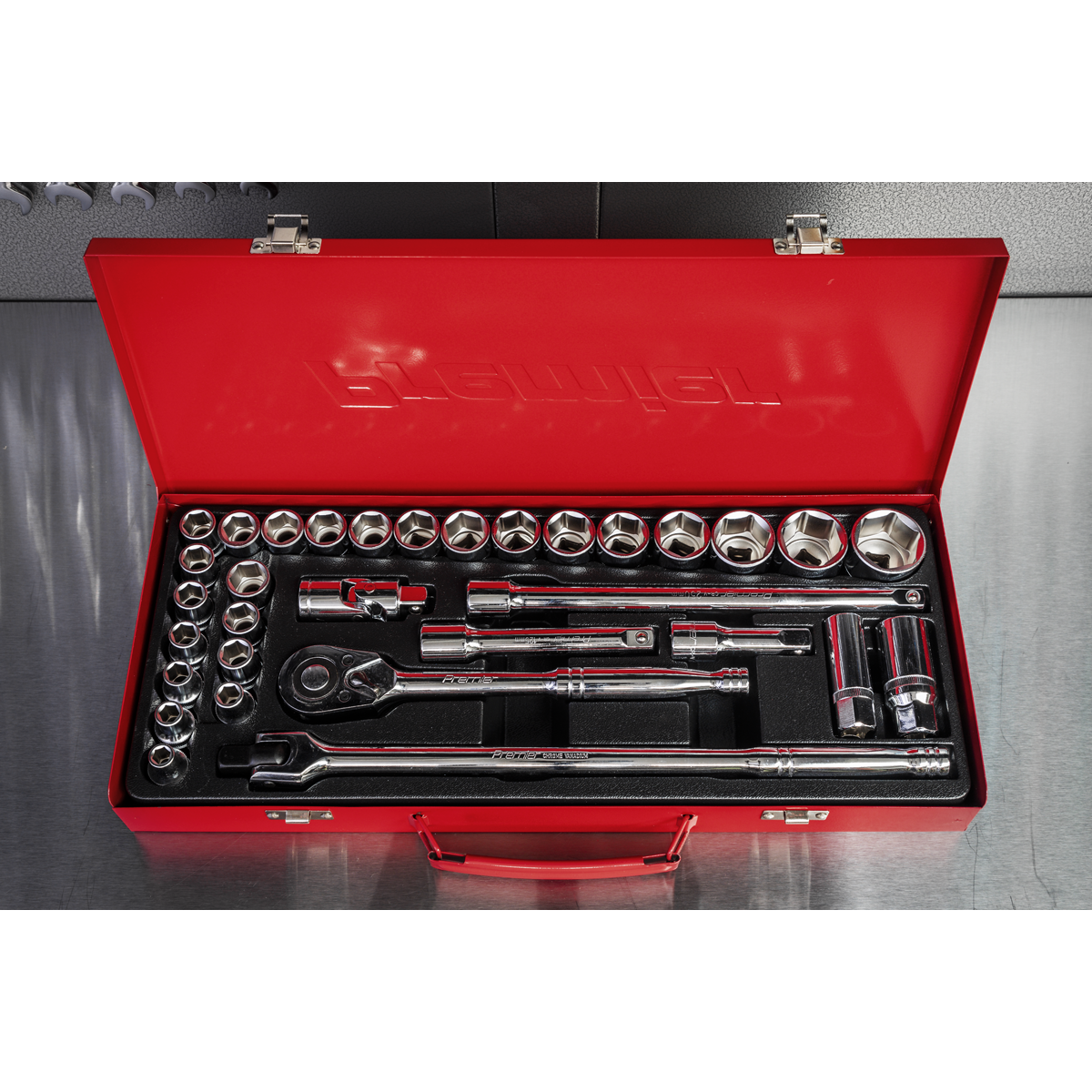Sealey Socket Set 32 Pcs 1/2" Square Drive 6-Point WallDrive - DuoMetric AK693