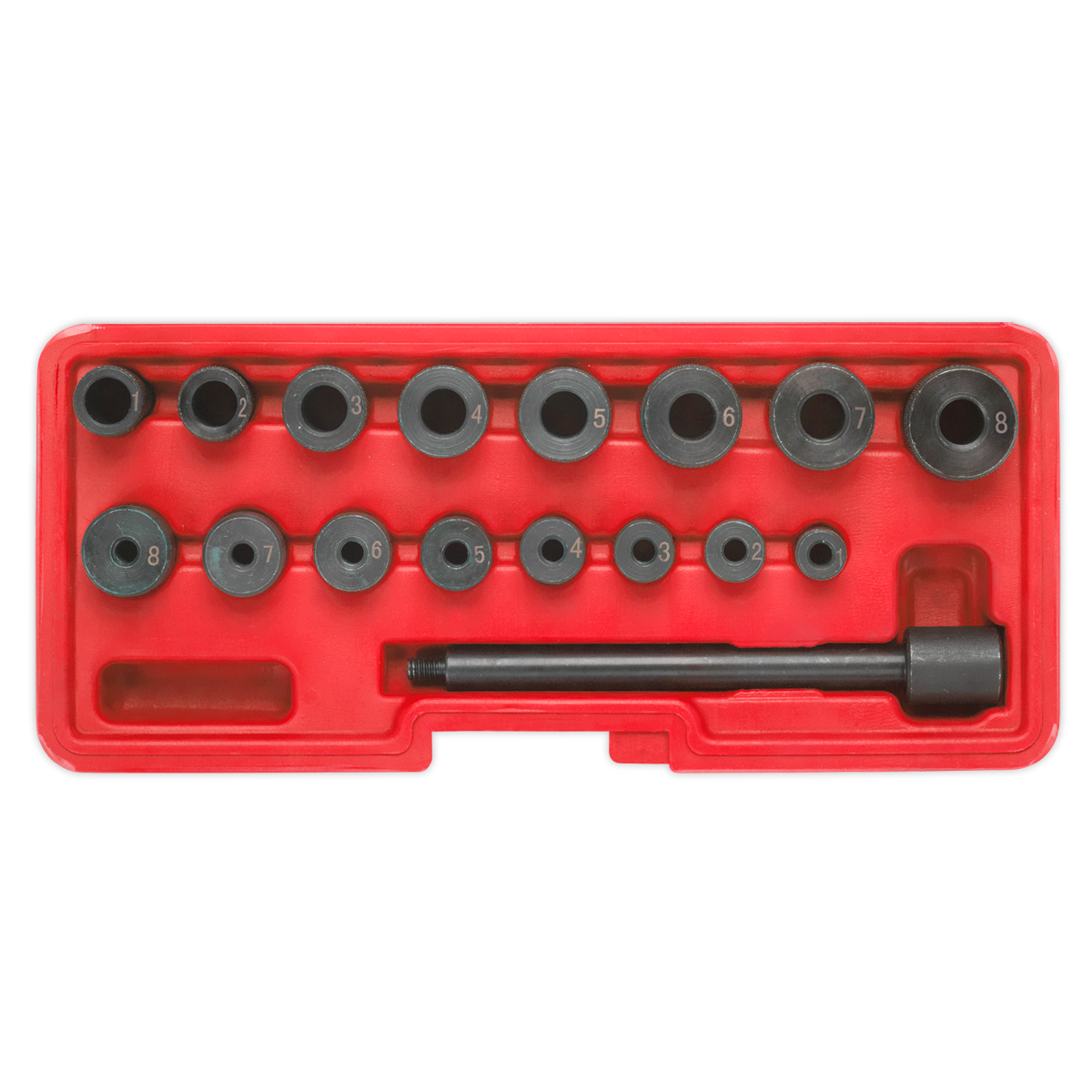 Sealey Universal Clutch Aligning Tool Set Chemically Blackened Steel 17pc AK710