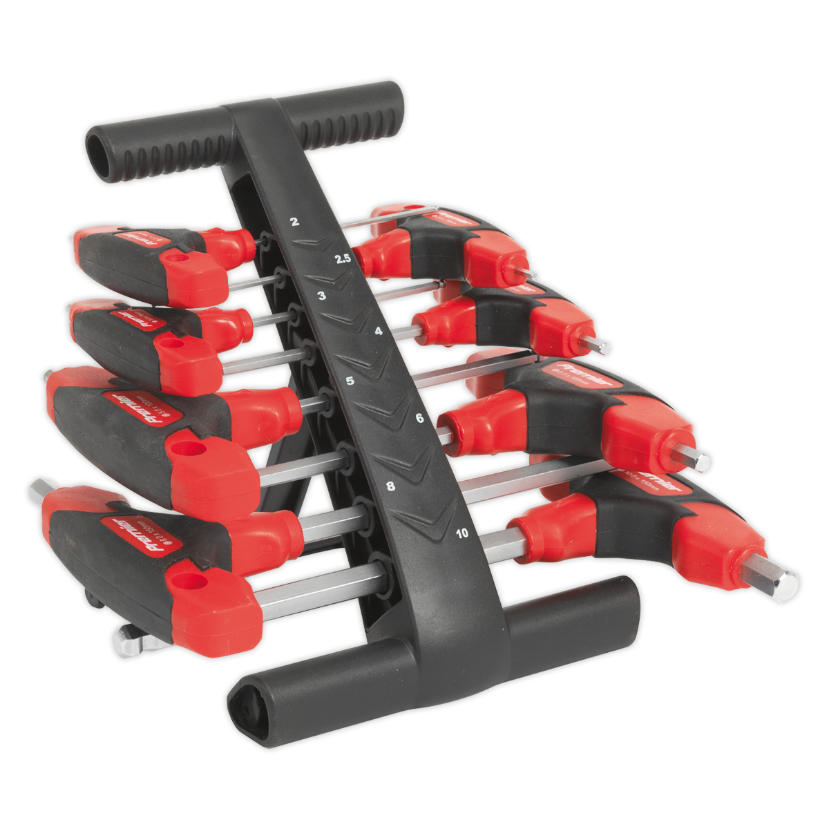 Sealey Ball-End Hex Key Set With Storage Stand 8 Pieces T-Handle Metric AK7144