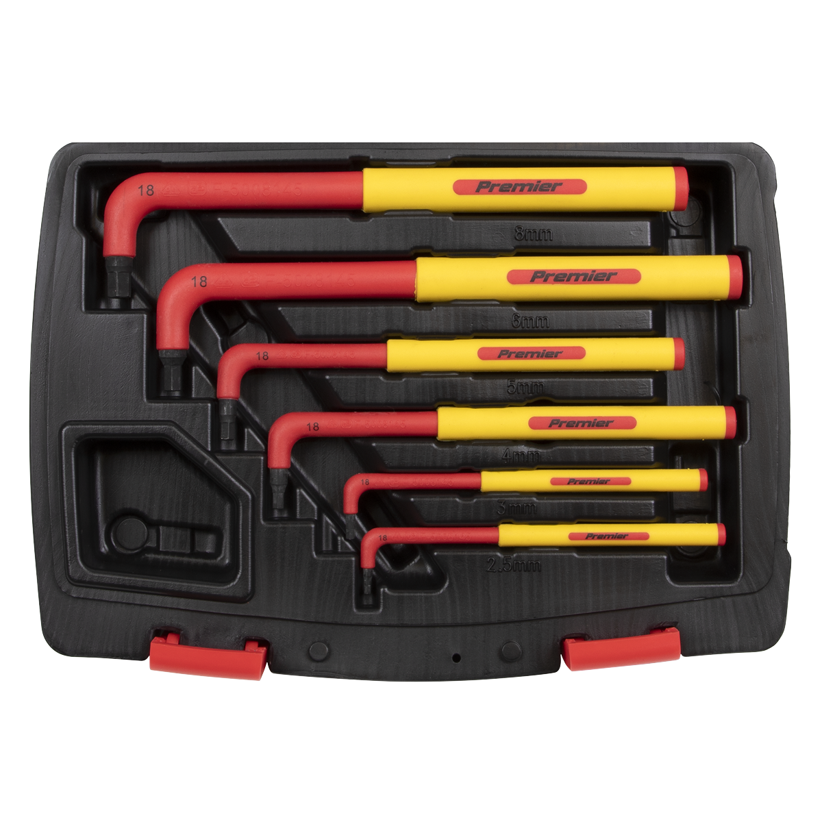 Sealey Hex Key Extra-Long VDE Set 6 Pieces Chemically Blackened Finish AK7177