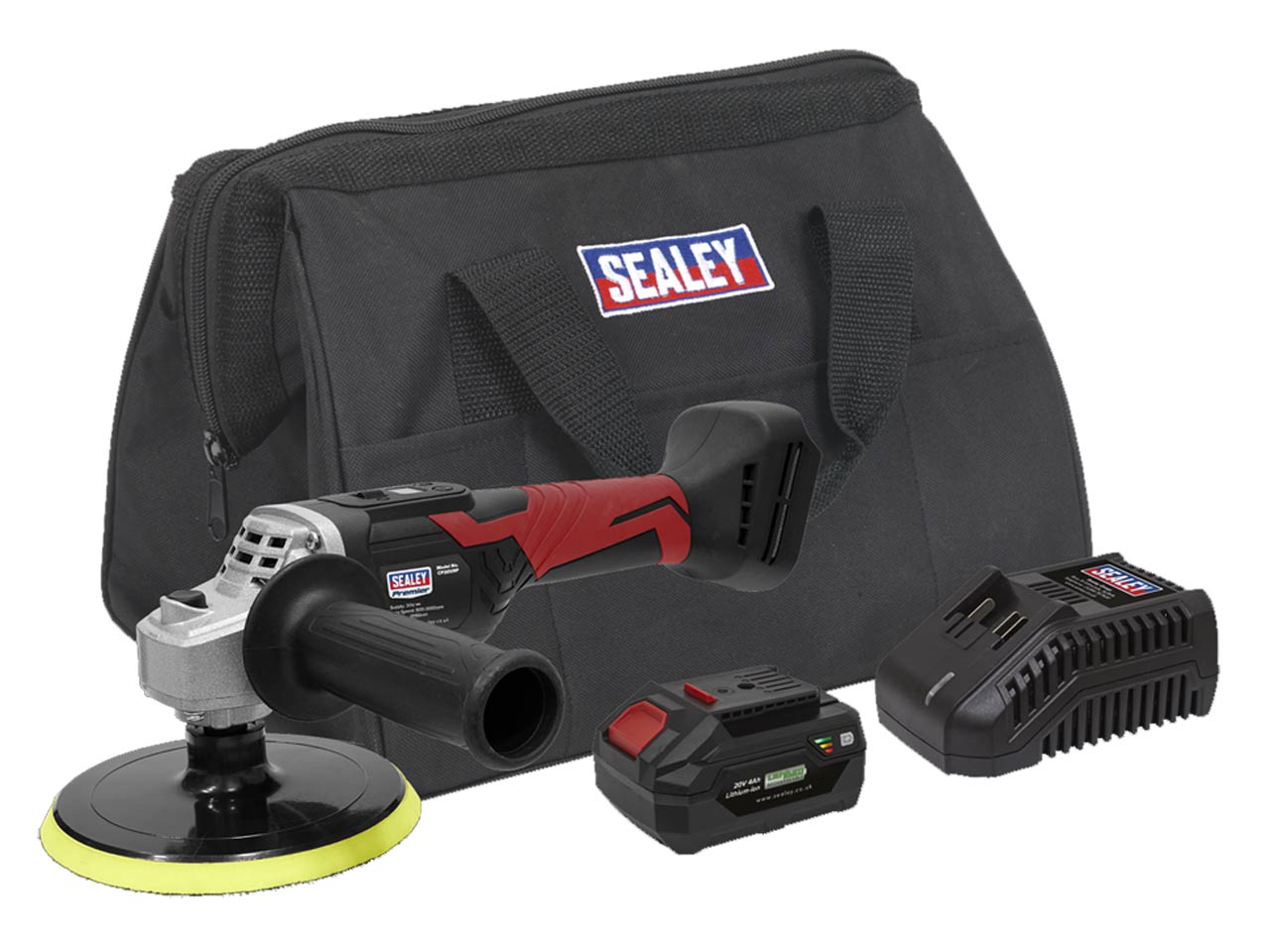 Sealey 20V 4Ah SV20 Series Ø150mm Cordless Rotary Polisher Kit CP20VRPKIT