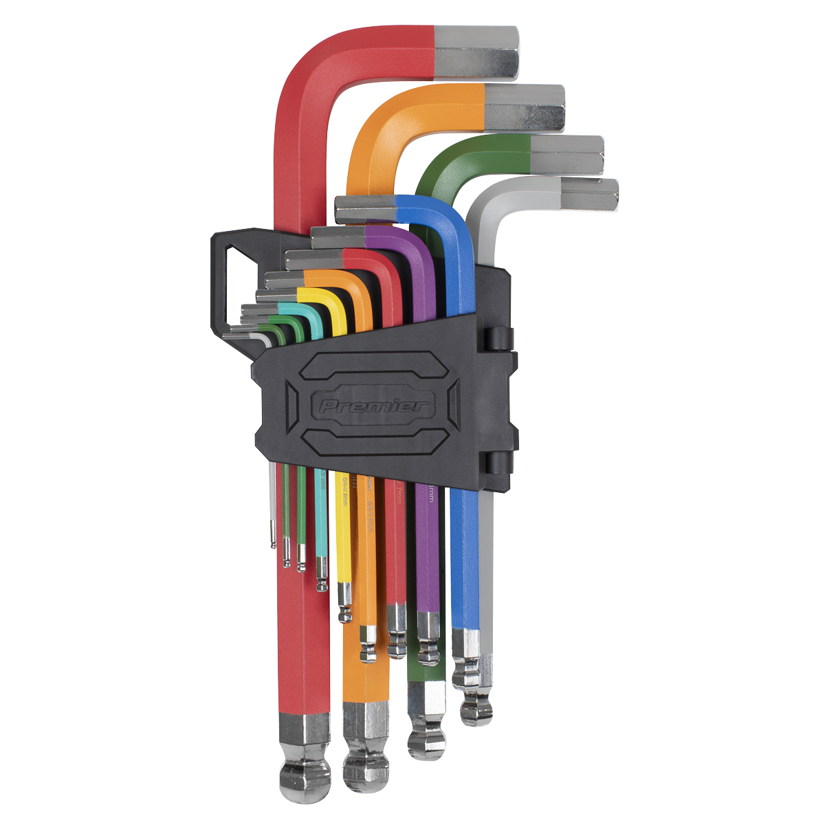 Sealey Premier Jumbo Colour-Coded Anti-Slip Ball-End Hex Key Set 13 Pcs AK7192