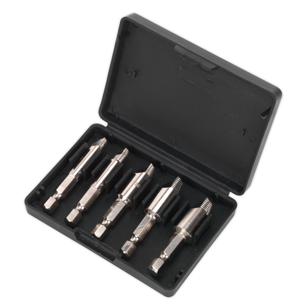 Sealey HSS Screw & Drill Bit Extractor Set Supplied In Storage Case 5pc AK7228
