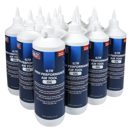 Sealey 12L Air Tool Oil + Mineral Lubricants & Detergents 1L x 12 Pack ATO/1000