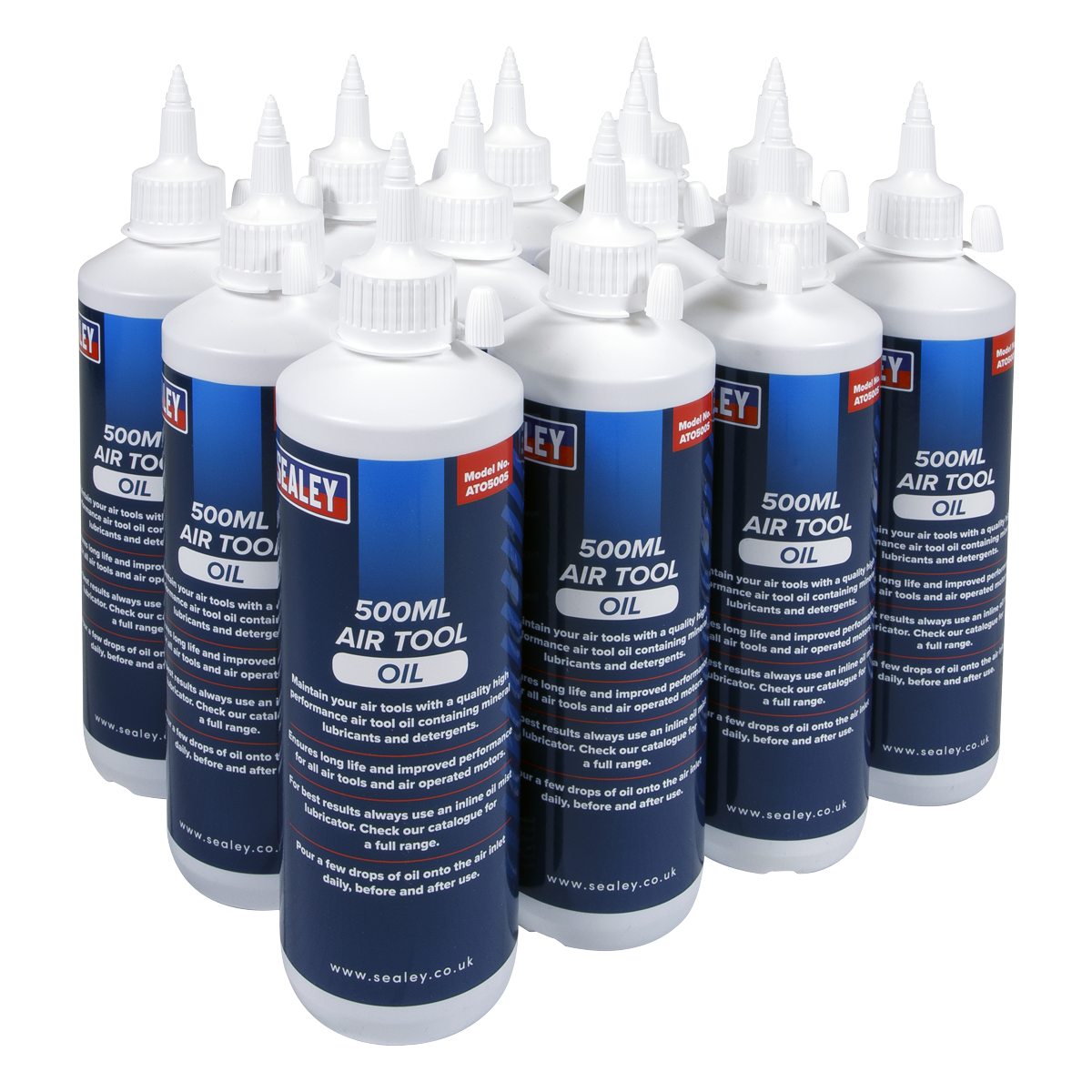 Sealey 6L Air Tool Oil + Mineral Lubricants & Detergents 500mL x 12 Pack ATO/500