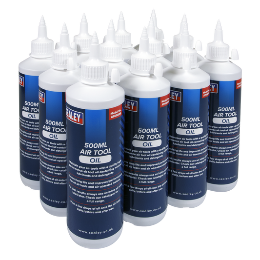 Sealey 6L Air Tool Oil + Mineral Lubricants & Detergents 500mL x 12 Pack ATO/500