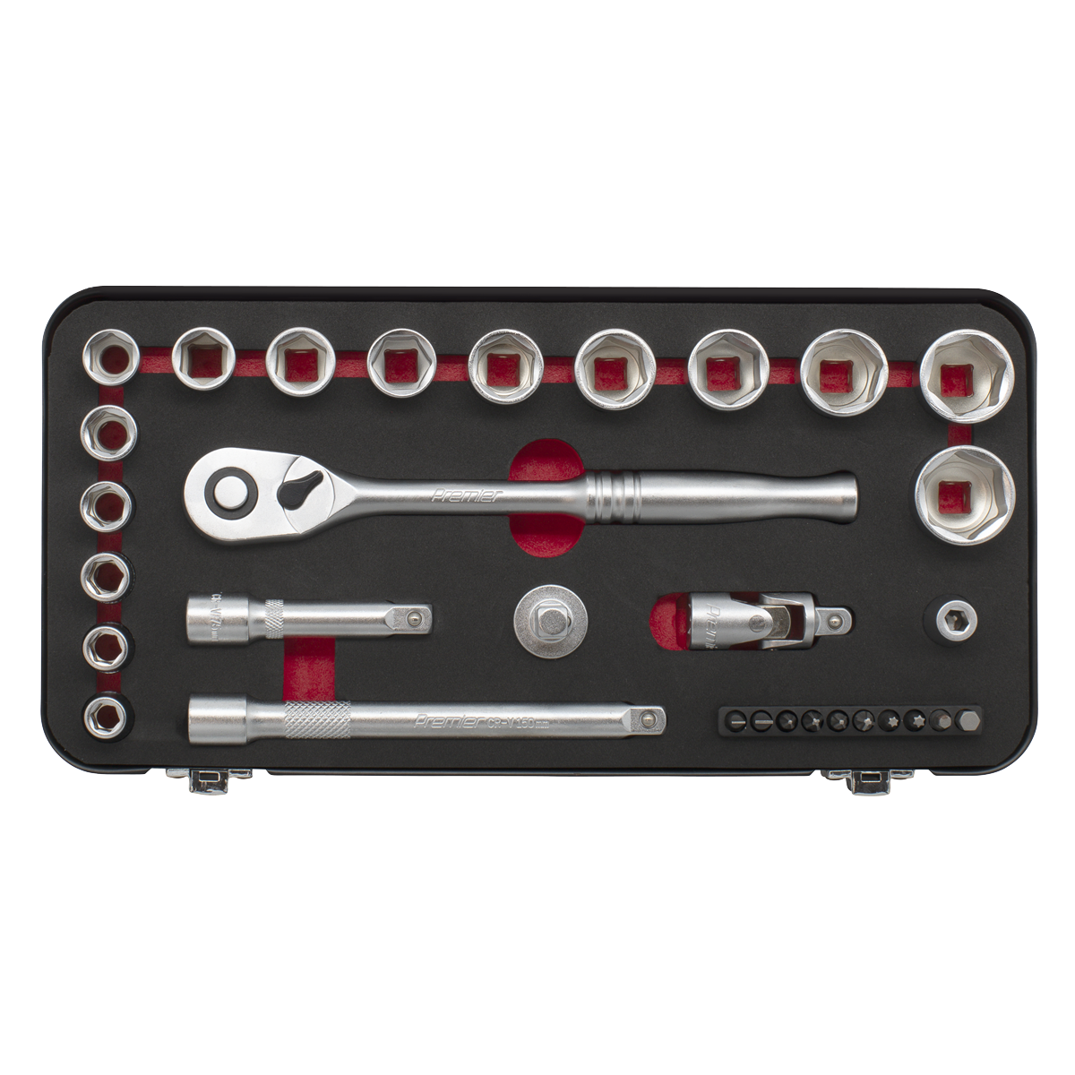 Premier Platinum Socket Set 3/8" Square Drive 31 Pieces Chrome Vanadium Steel
