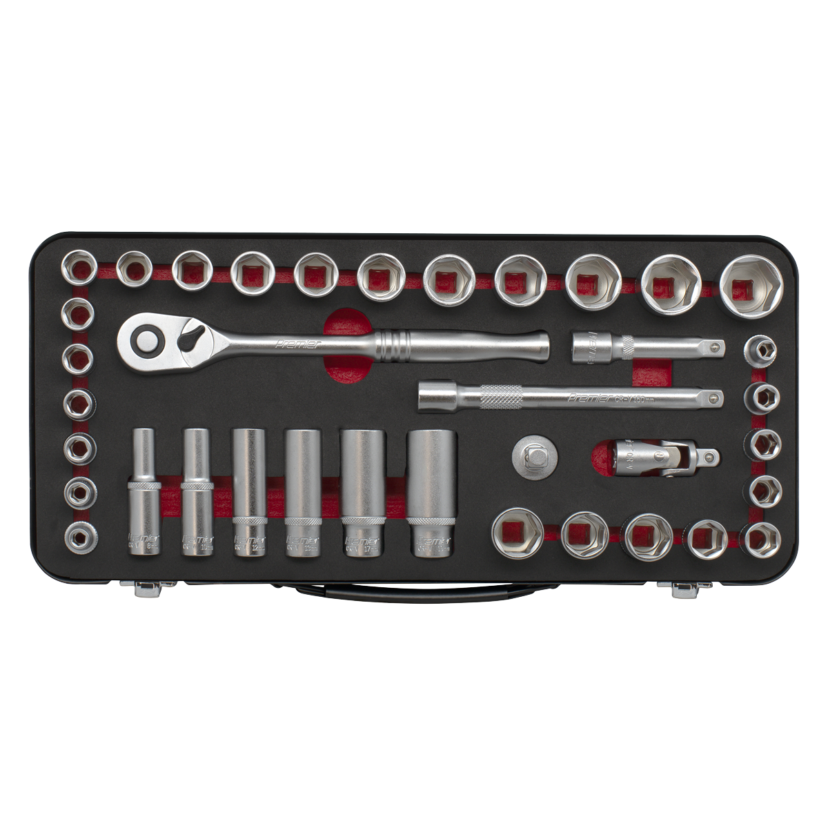 Premier Platinum Socket Set 3/8" Square Drive 37 Pieces Metric/Imperial + Case