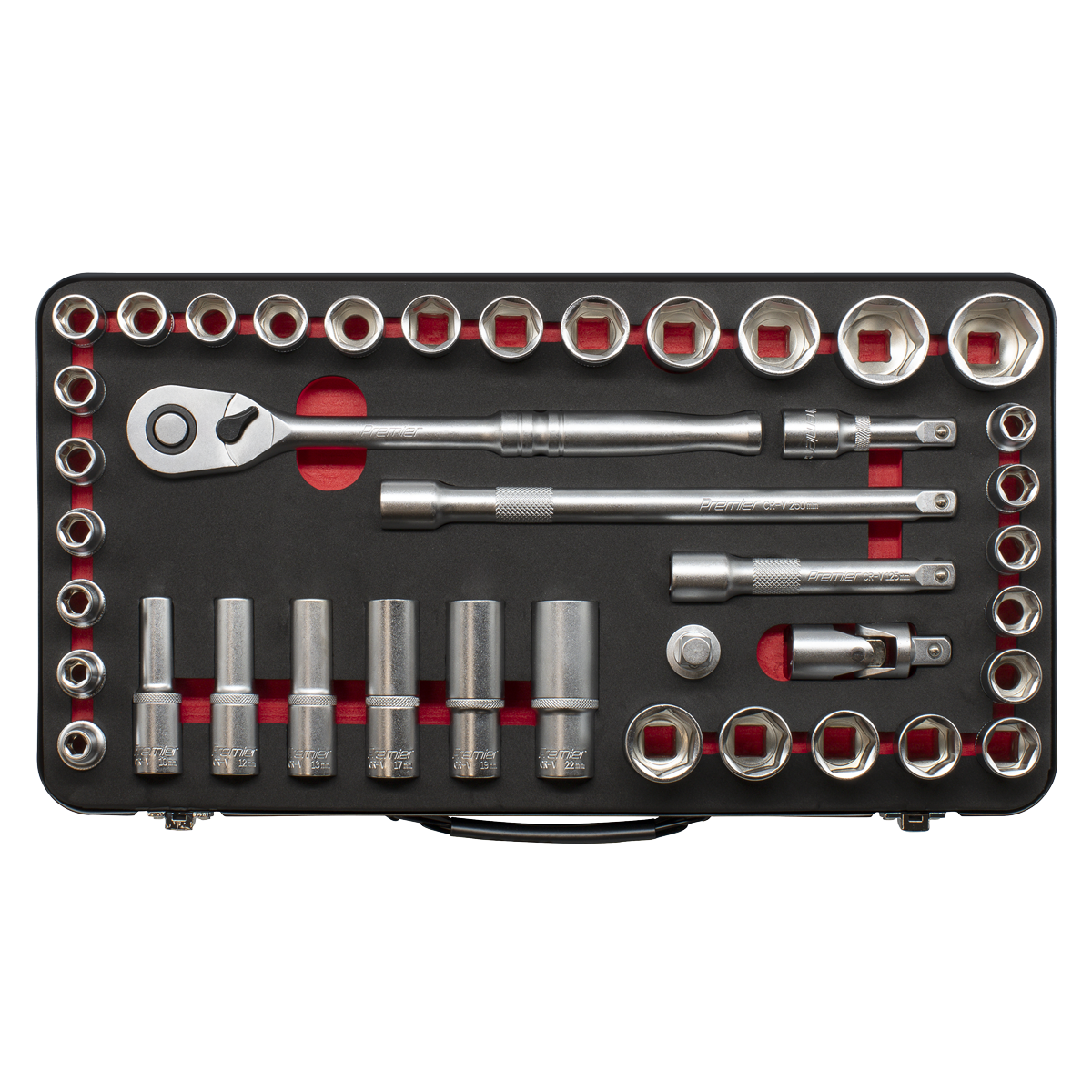 Premier Platinum Socket Set 1/2" Square Drive 40 Pieces Metric/Imperial + Case