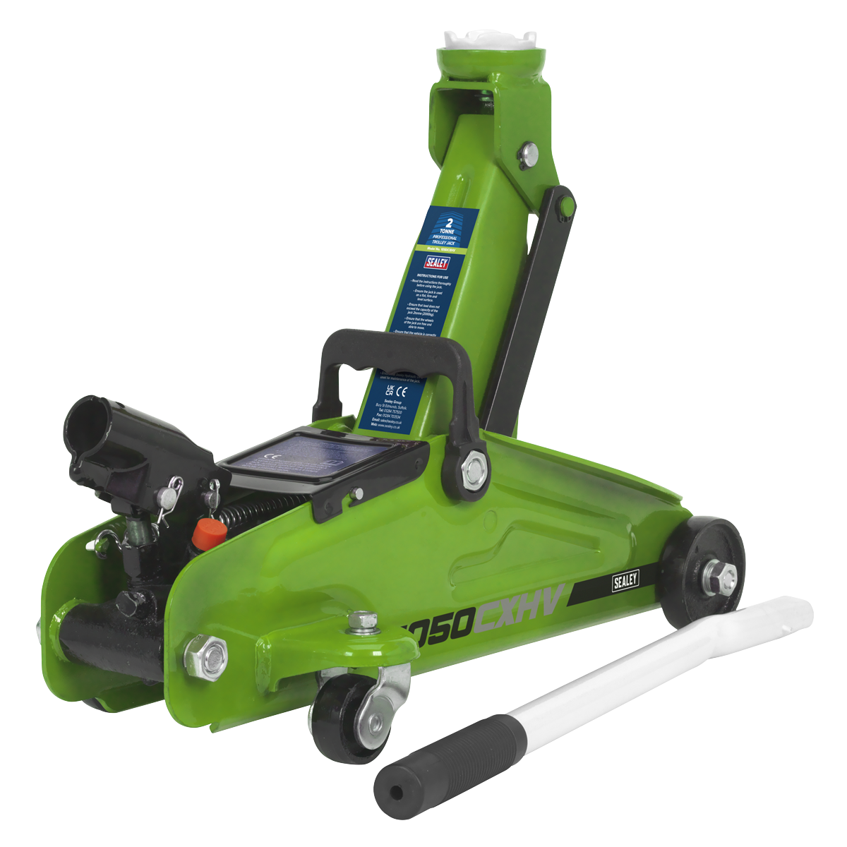 Sealey Trolley Jack 2 Tonne Short Chassis Hi-Visibility Trolley Jack 1050CXHV