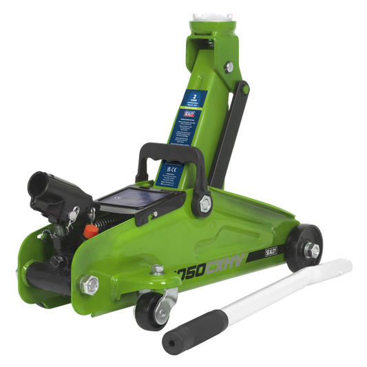 Sealey Trolley Jack 2 Tonne Short Chassis Hi-Visibility Trolley Jack 1050CXHV