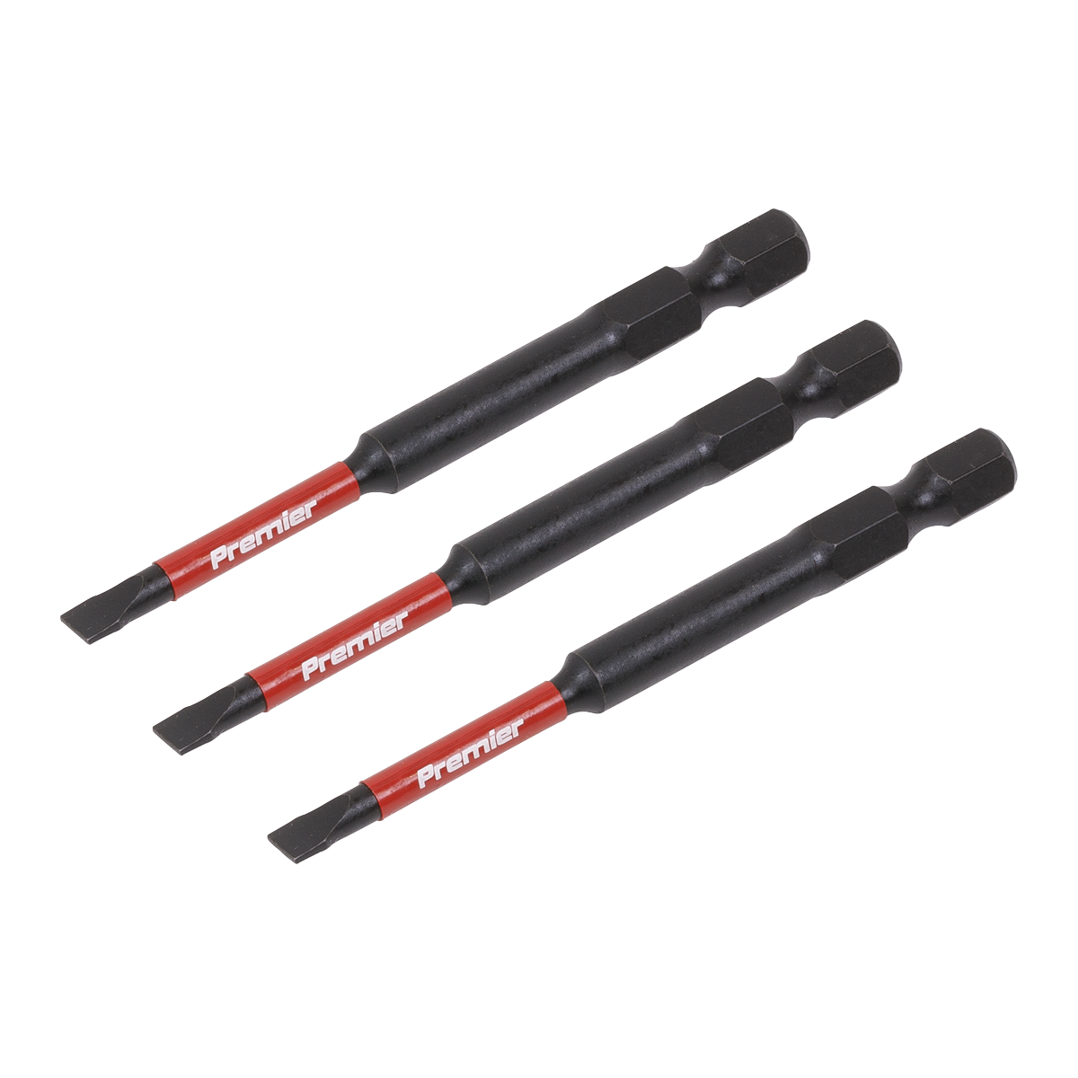 Sealey Slotted 4.5mm Impact Power Tool Bits 75mm 3 Pieces Professional AK8251